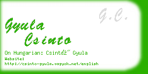 gyula csinto business card